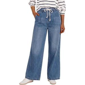 imageANRABESS Womens Wide Leg Jeans High Waisted Trendy Drawstring Denim Pants Casual Relaxed Fit Trouser with PocketsBlue