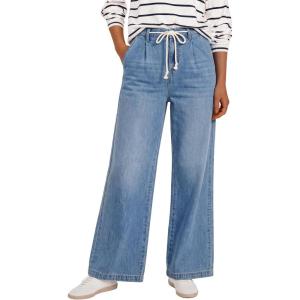 imageANRABESS Womens Wide Leg Jeans High Waisted Trendy Drawstring Denim Pants Casual Relaxed Fit Trouser with PocketsLight Blue