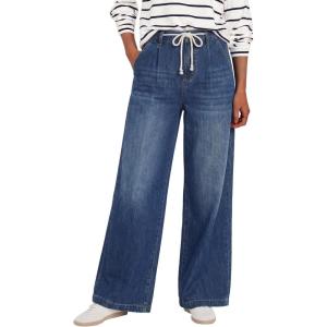 imageANRABESS Womens Wide Leg Jeans High Waisted Trendy Drawstring Denim Pants Casual Relaxed Fit Trouser with PocketsNavy Blue