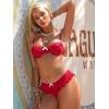 imageANRABESS Bikini Sets for Women Two Piece Cheeky Swimsuit String Sexy Ruffle High Cut Triangle Bathing Suit Cute Swimwear 2026Red