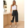 imageANRABESS Capris Pants for Women Summer Casual Loose Flowy High Waisted Smocked Palazzo 2026 Lounge Beach Cropped TrousersBlack
