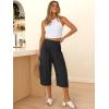 imageANRABESS Capris Pants for Women Summer Casual Loose Flowy High Waisted Smocked Palazzo 2026 Lounge Beach Cropped TrousersBlack