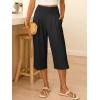 imageANRABESS Capris Pants for Women Summer Casual Loose Flowy High Waisted Smocked Palazzo 2026 Lounge Beach Cropped TrousersBlack