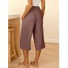 imageANRABESS Capris Pants for Women Summer Casual Loose Flowy High Waisted Smocked Palazzo 2026 Lounge Beach Cropped TrousersBrown
