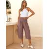 imageANRABESS Capris Pants for Women Summer Casual Loose Flowy High Waisted Smocked Palazzo 2026 Lounge Beach Cropped TrousersBrown