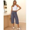 imageANRABESS Capris Pants for Women Summer Casual Loose Flowy High Waisted Smocked Palazzo 2026 Lounge Beach Cropped TrousersDark Gray