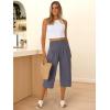 imageANRABESS Capris Pants for Women Summer Casual Loose Flowy High Waisted Smocked Palazzo 2026 Lounge Beach Cropped TrousersDark Gray