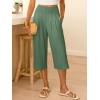 imageANRABESS Capris Pants for Women Summer Casual Loose Flowy High Waisted Smocked Palazzo 2026 Lounge Beach Cropped TrousersGrass Green