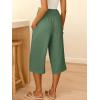 imageANRABESS Capris Pants for Women Summer Casual Loose Flowy High Waisted Smocked Palazzo 2026 Lounge Beach Cropped TrousersGrass Green