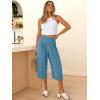 imageANRABESS Capris Pants for Women Summer Casual Loose Flowy High Waisted Smocked Palazzo 2026 Lounge Beach Cropped TrousersLake