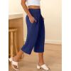 imageANRABESS Capris Pants for Women Summer Casual Loose Flowy High Waisted Smocked Palazzo 2026 Lounge Beach Cropped TrousersNavy Blue