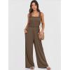 imageANRABESS Jumpsuits for Women Dressy Casual Smocked Sleeveless Wide Leg Longe Rompers One Piece 2026 Summer Vacation OutfitsCoffee
