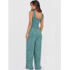 imageANRABESS Jumpsuits for Women Dressy Casual Smocked Sleeveless Wide Leg Longe Rompers One Piece 2026 Summer Vacation OutfitsDeep Green Floral