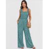 imageANRABESS Jumpsuits for Women Dressy Casual Smocked Sleeveless Wide Leg Longe Rompers One Piece 2026 Summer Vacation OutfitsDeep Green Floral