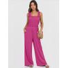 imageANRABESS Jumpsuits for Women Dressy Casual Smocked Sleeveless Wide Leg Longe Rompers One Piece 2026 Summer Vacation OutfitsHot Pink