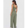 imageANRABESS Jumpsuits for Women Dressy Casual Smocked Sleeveless Wide Leg Longe Rompers One Piece 2026 Summer Vacation OutfitsOlive