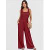imageANRABESS Jumpsuits for Women Dressy Casual Smocked Sleeveless Wide Leg Longe Rompers One Piece 2026 Summer Vacation OutfitsWine Red