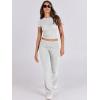 imageANRABESS Lounge Sets for Women 2 Piece Foldover Yoga Flare Leggings Pants Crop Tops Casual Y2K Outfits Matching Tracksuit SetLight Grey