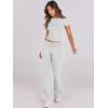 imageANRABESS Lounge Sets for Women 2 Piece Foldover Yoga Flare Leggings Pants Crop Tops Casual Y2K Outfits Matching Tracksuit SetLight Grey