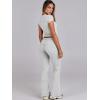 imageANRABESS Lounge Sets for Women 2 Piece Foldover Yoga Flare Leggings Pants Crop Tops Casual Y2K Outfits Matching Tracksuit SetLight Grey