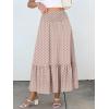 imageANRABESS Maxi Skirts for Women 2026 Summer Boho Long Flowy Floral Elastic High Waist Skirt Casual Travel Skirt with PocketsBrown Khaki