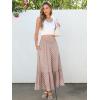 imageANRABESS Maxi Skirts for Women 2026 Summer Boho Long Flowy Floral Elastic High Waist Skirt Casual Travel Skirt with PocketsBrown Khaki