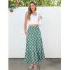 imageANRABESS Maxi Skirts for Women 2026 Summer Boho Long Flowy Floral Elastic High Waist Skirt Casual Travel Skirt with PocketsGreen
