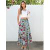 imageANRABESS Maxi Skirts for Women 2026 Summer Boho Long Flowy Floral Elastic High Waist Skirt Casual Travel Skirt with PocketsGreen Floral