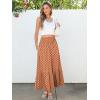 imageANRABESS Maxi Skirts for Women 2026 Summer Boho Long Flowy Floral Elastic High Waist Skirt Casual Travel Skirt with PocketsOrange