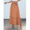 imageANRABESS Maxi Skirts for Women 2026 Summer Boho Long Flowy Floral Elastic High Waist Skirt Casual Travel Skirt with PocketsOrange