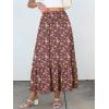 imageANRABESS Maxi Skirts for Women 2026 Summer Boho Long Flowy Floral Elastic High Waist Skirt Casual Travel Skirt with PocketsWhite Red Floral