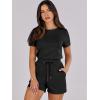 imageANRABESS Romper for Women Short Sleeve Summer Tshirt One Piece Jumpsuit Beach Vacation Travel Outfits 2026 Dressy ClothesBlack