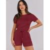 imageANRABESS Romper for Women Short Sleeve Summer Tshirt One Piece Jumpsuit Beach Vacation Travel Outfits 2026 Dressy ClothesBurgundy