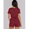 imageANRABESS Romper for Women Short Sleeve Summer Tshirt One Piece Jumpsuit Beach Vacation Travel Outfits 2026 Dressy ClothesBurgundy
