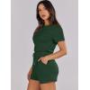 imageANRABESS Romper for Women Short Sleeve Summer Tshirt One Piece Jumpsuit Beach Vacation Travel Outfits 2026 Dressy ClothesDeep Green