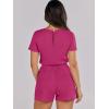 imageANRABESS Romper for Women Short Sleeve Summer Tshirt One Piece Jumpsuit Beach Vacation Travel Outfits 2026 Dressy ClothesHot Pink