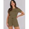 imageANRABESS Romper for Women Short Sleeve Summer Tshirt One Piece Jumpsuit Beach Vacation Travel Outfits 2026 Dressy ClothesLight Brown