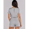 imageANRABESS Romper for Women Short Sleeve Summer Tshirt One Piece Jumpsuit Beach Vacation Travel Outfits 2026 Dressy ClothesLight Grey
