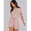 imageANRABESS Romper for Women Short Sleeve Summer Tshirt One Piece Jumpsuit Beach Vacation Travel Outfits 2026 Dressy ClothesPink
