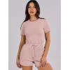 imageANRABESS Romper for Women Short Sleeve Summer Tshirt One Piece Jumpsuit Beach Vacation Travel Outfits 2026 Dressy ClothesPink