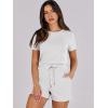 imageANRABESS Romper for Women Short Sleeve Summer Tshirt One Piece Jumpsuit Beach Vacation Travel Outfits 2026 Dressy ClothesWhite