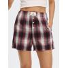 imageANRABESS Shorts for Women 2026 Summer Casual Lounge Pajama Sleep Gingham Boxer Shorts Soft Comfy Beach Pj Bottoms Pockets Red Black Plaid XLarge