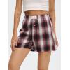 imageANRABESS Shorts for Women 2026 Summer Casual Lounge Pajama Sleep Gingham Boxer Shorts Soft Comfy Beach Pj Bottoms Pockets Red Black Plaid XLarge