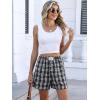 imageANRABESS Shorts for Women 2026 Summer Casual Lounge Pajama Sleep Gingham Boxer Shorts Soft Comfy Beach Pj Bottoms PocketsBlack White Plaid