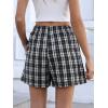 imageANRABESS Shorts for Women 2026 Summer Casual Lounge Pajama Sleep Gingham Boxer Shorts Soft Comfy Beach Pj Bottoms PocketsBlack White Plaid