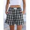imageANRABESS Shorts for Women 2026 Summer Casual Lounge Pajama Sleep Gingham Boxer Shorts Soft Comfy Beach Pj Bottoms PocketsBlack White Plaid