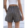 imageANRABESS Shorts for Women 2026 Summer Casual Lounge Pajama Sleep Gingham Boxer Shorts Soft Comfy Beach Pj Bottoms PocketsBrown Grey Plaid