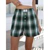 imageANRABESS Shorts for Women 2026 Summer Casual Lounge Pajama Sleep Gingham Boxer Shorts Soft Comfy Beach Pj Bottoms PocketsGreen Black Plaid