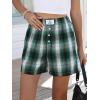 imageANRABESS Shorts for Women 2026 Summer Casual Lounge Pajama Sleep Gingham Boxer Shorts Soft Comfy Beach Pj Bottoms PocketsGreen Black Plaid