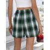 imageANRABESS Shorts for Women 2026 Summer Casual Lounge Pajama Sleep Gingham Boxer Shorts Soft Comfy Beach Pj Bottoms PocketsGreen Black Plaid